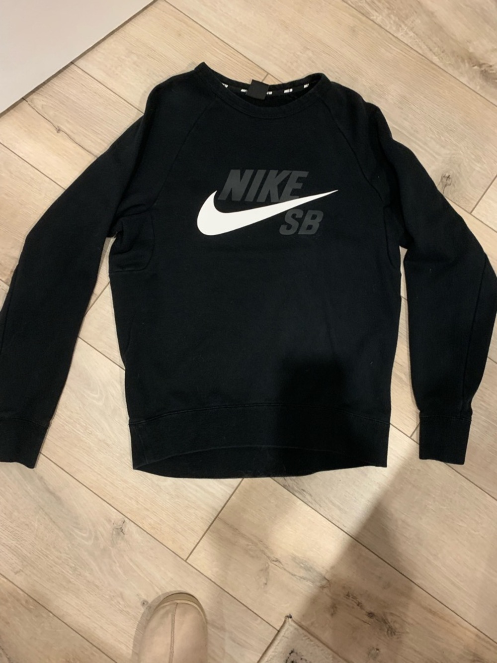 Nike Black Crewneck Sweatshirt with White Swoosh